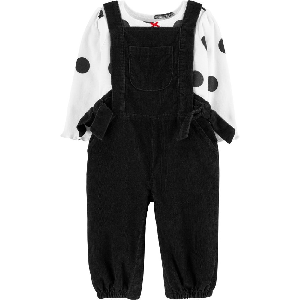 Carter's 2pc Polka Dot Tee & Corduroy Overall Set
